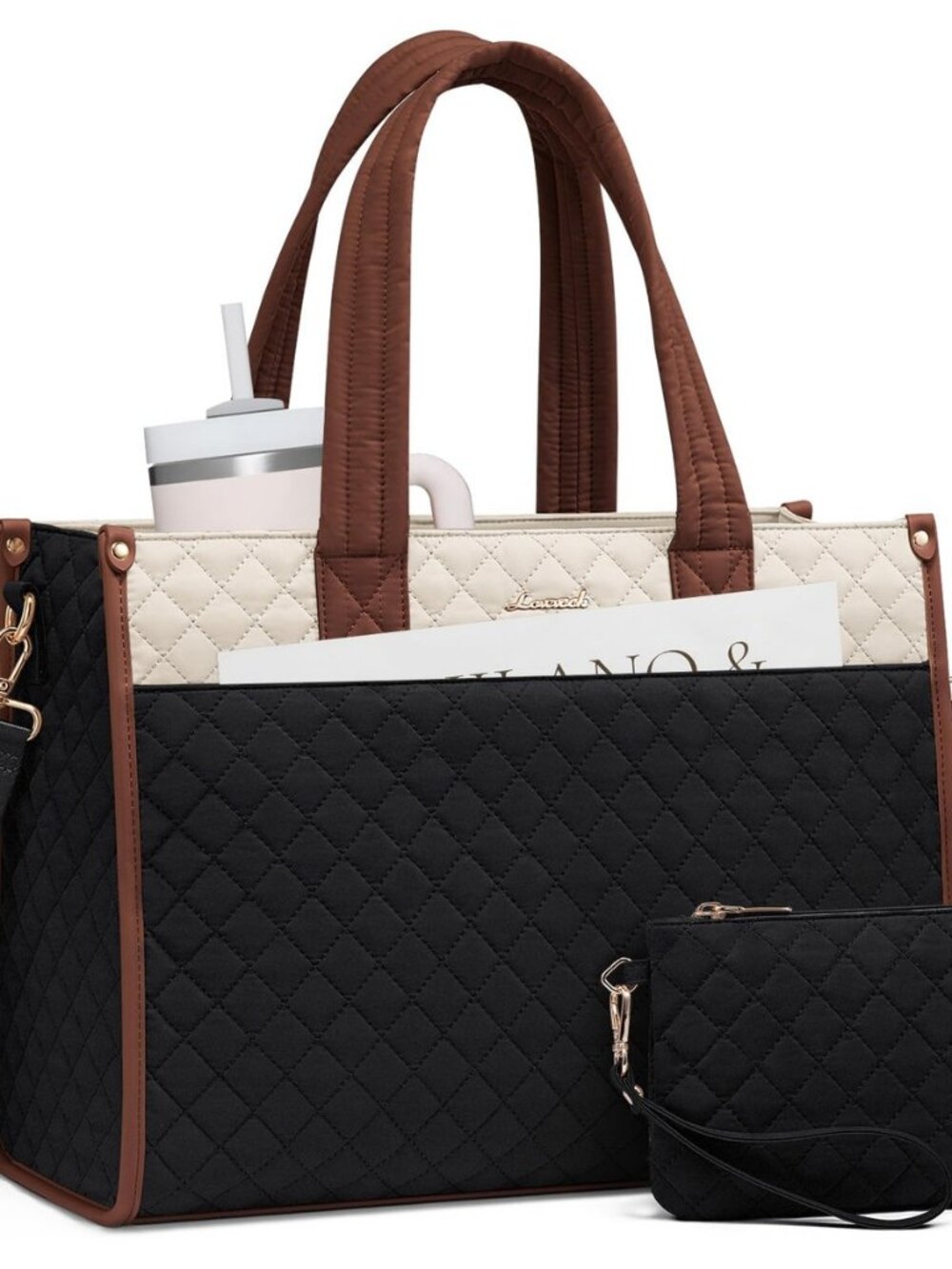 Laptop Bag for Women,15.6 Inch Laptop Tote Bag,Quilted Work Tote Bags Women